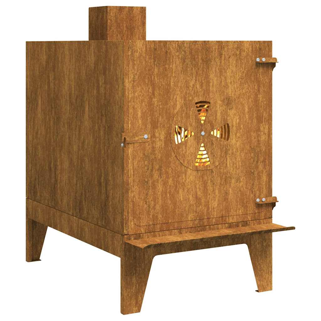 vidaXL Estufa de camping de acero corten 35x50x60 cm color oxidado