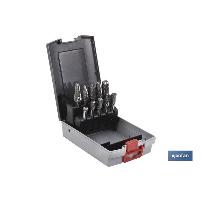 Estuche fresas rotativas 10 uds.