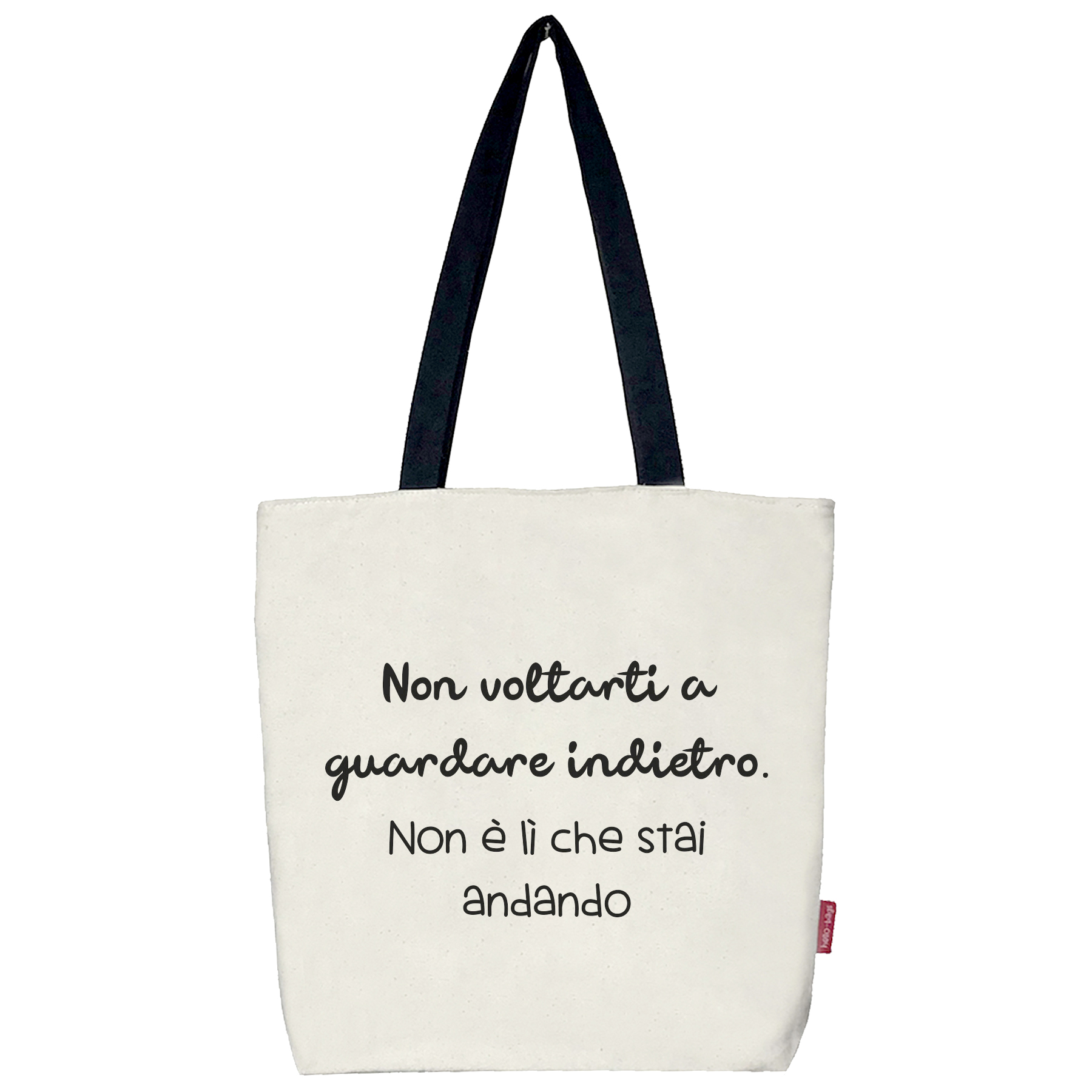 Hello-Bags. Bolso tote bag con cremallera, forro y bolsillo interior. Exterior: Algodón 100%. Incluye sobre kraft de regalo. Modelo NONVOLTARTI. Color: Crudo / Negro. Medidas: 37x38 cm.