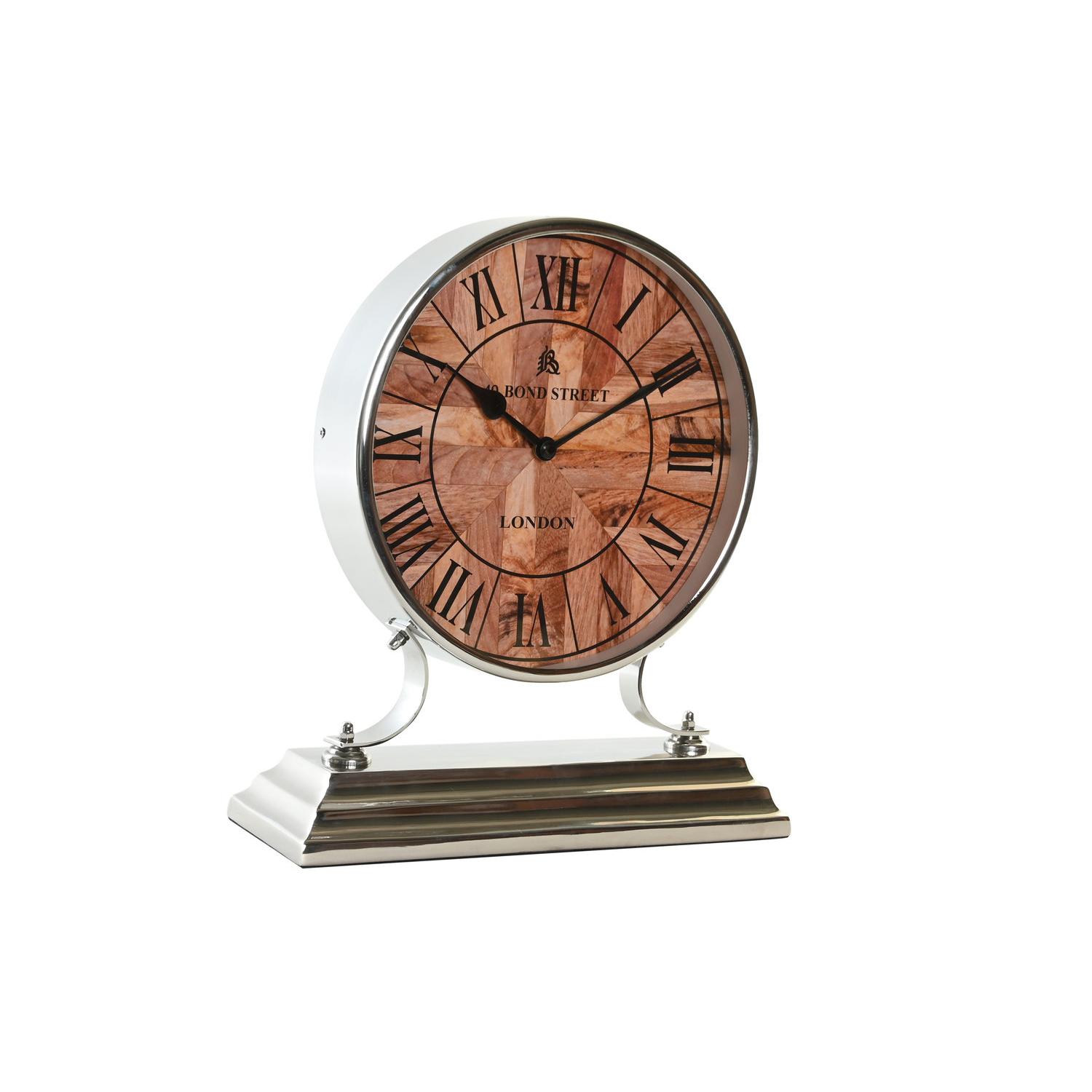 Reloj Sobremesa Aluminio 30X9,5X33 Niquelado El mejor complemento para tu hogar  -Fijalo-