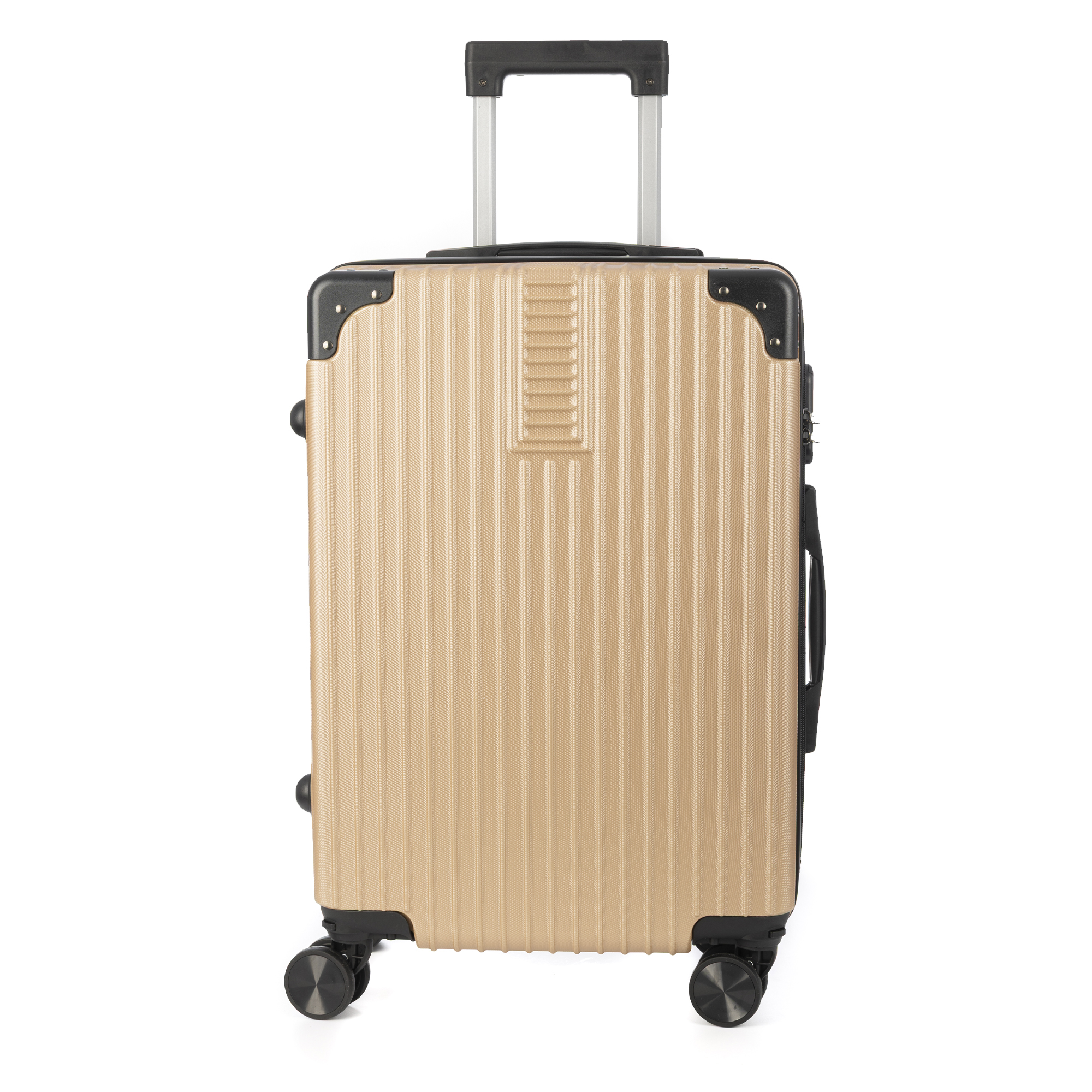 DAM.Maleta de cabina Trolley en material ligero de ABS de alta resistencia con esquinas reforzadas. Cerradura numérica y 4 ruedas dobles extraíbles y giratorias 360°. 38x23x59cm