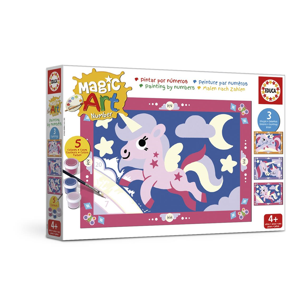 Juego Magic Art Number Unicornios. Aprende la concentracion y cordinacion mientas te diviertes pintando. (Educa 20288)