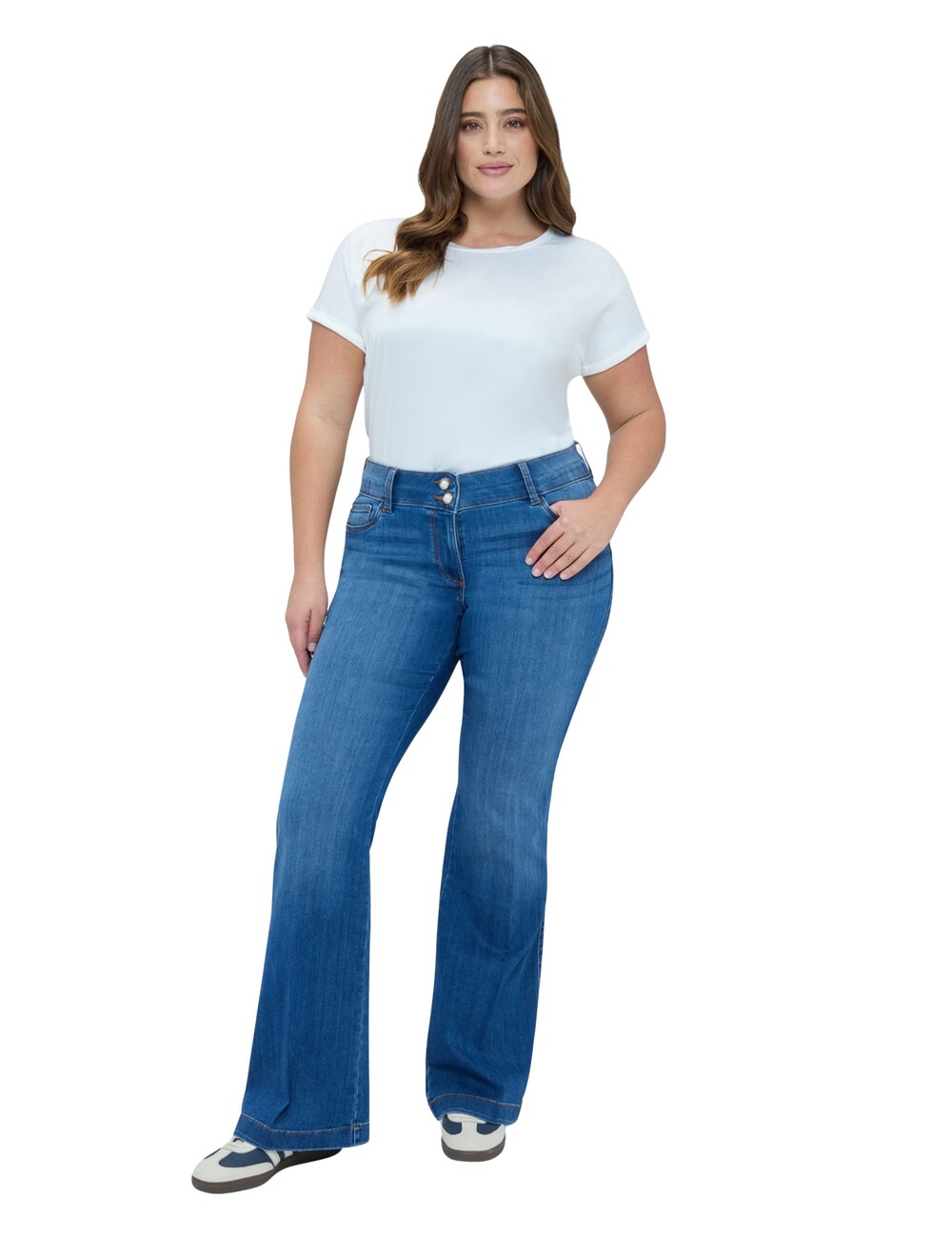 Fiorella Rubino - Jeans Flare lavado azul efecto stonewashed