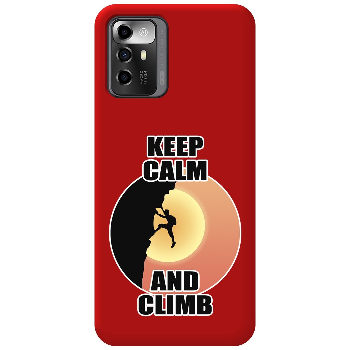Funda Silicona Líquida Roja para Zte Blade A72 5G diseño Hombre Escalada Dibujos