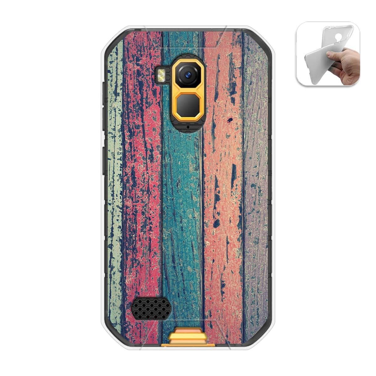 Tumundosmartphone Funda Gel Tpu para Ulefone Armor X7 / X7 Pro diseño Madera 10 Dibujos