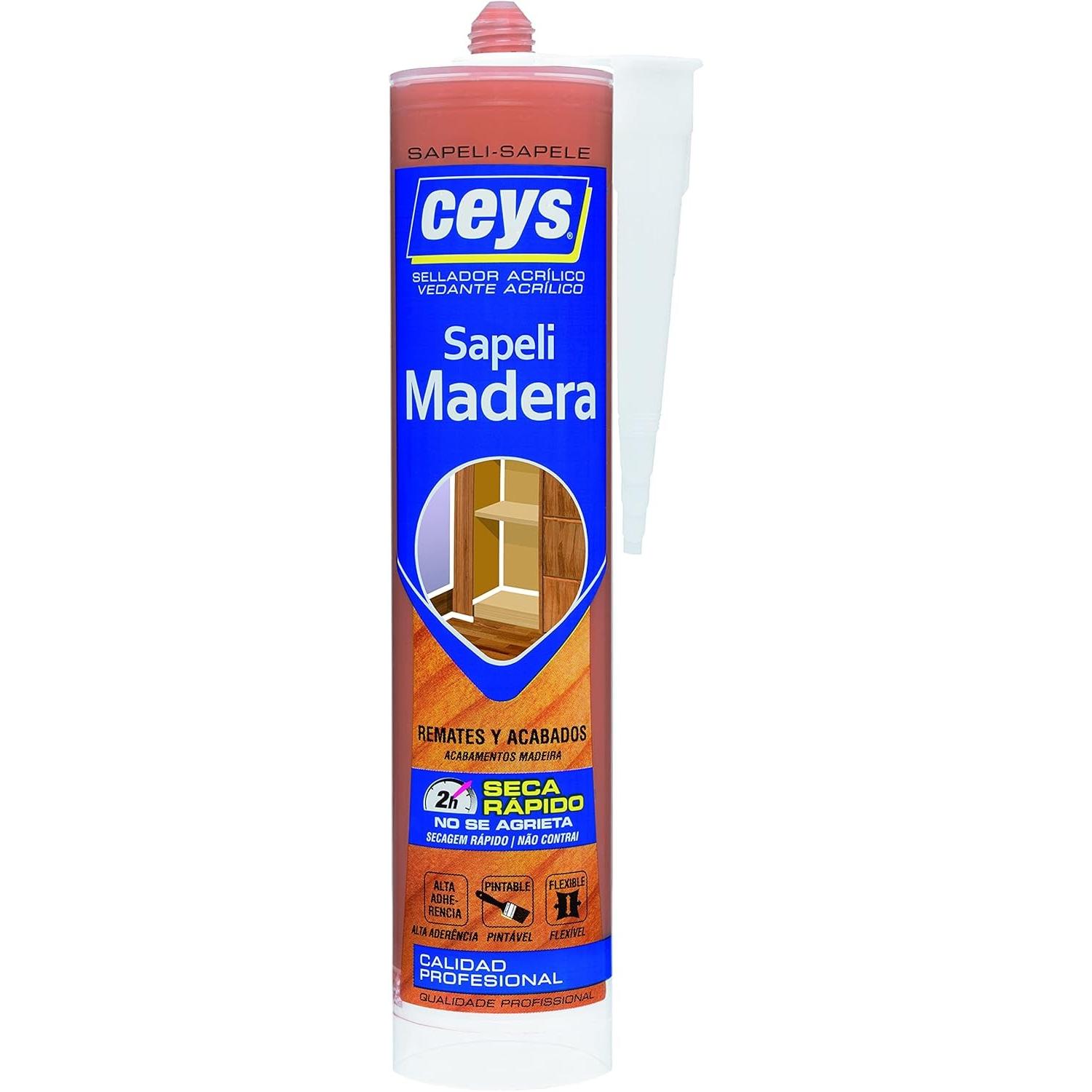 Ceys - Sellador Acrílico Madera Sapeli - Seca Rápido - Cartucho 280 ML