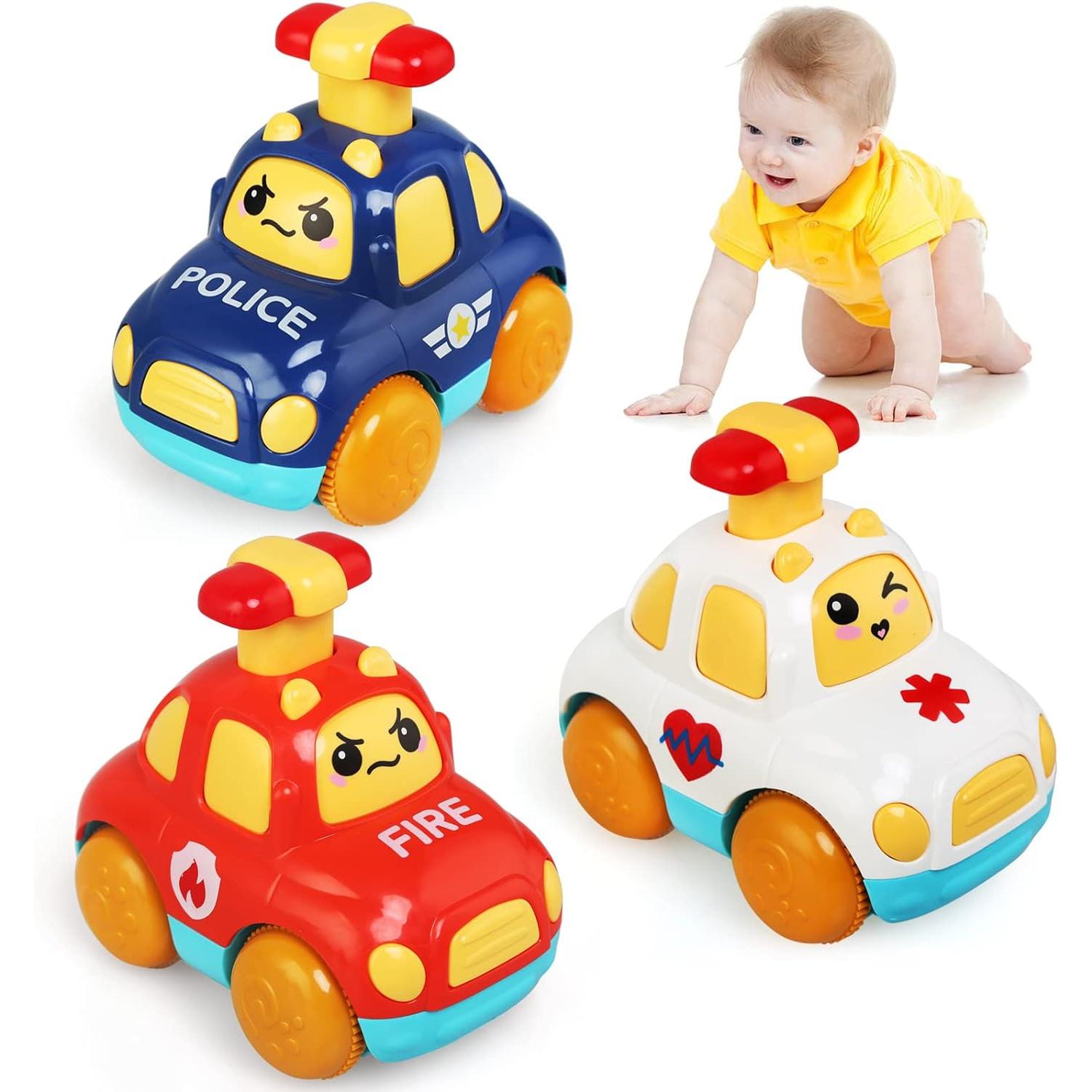 Coches De Juguete Para Bebes Coches De Dibujos Animados A Cuerda Para Regalos De Ninos De Ano Coches De Juguete Press And Go Para Ninos Pequenos De A 3 Anos Juguetes Para