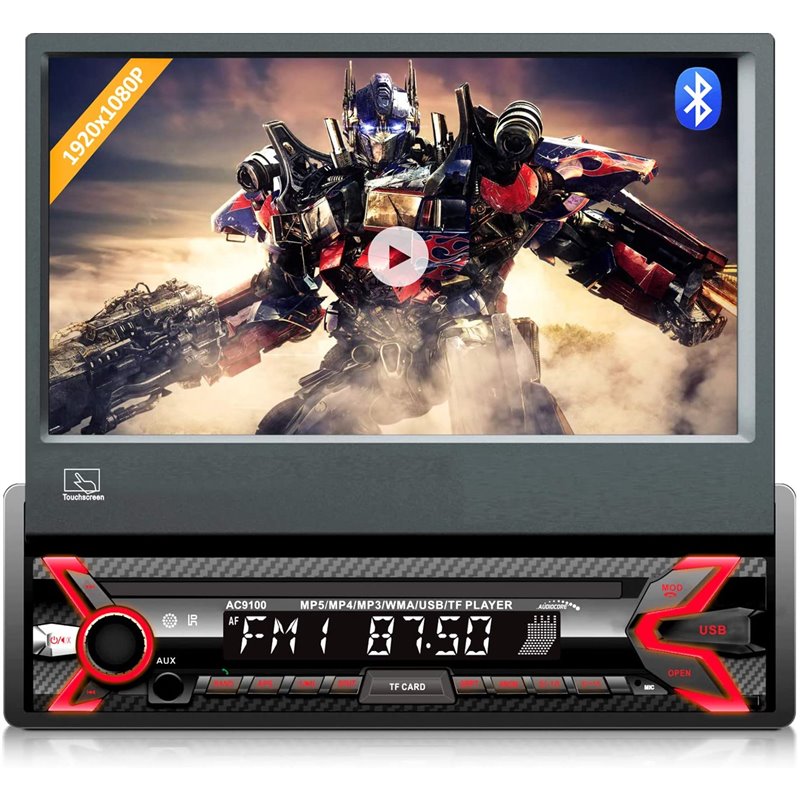 Audiocore AC9100 radio Coche Digital Negro, Rojo