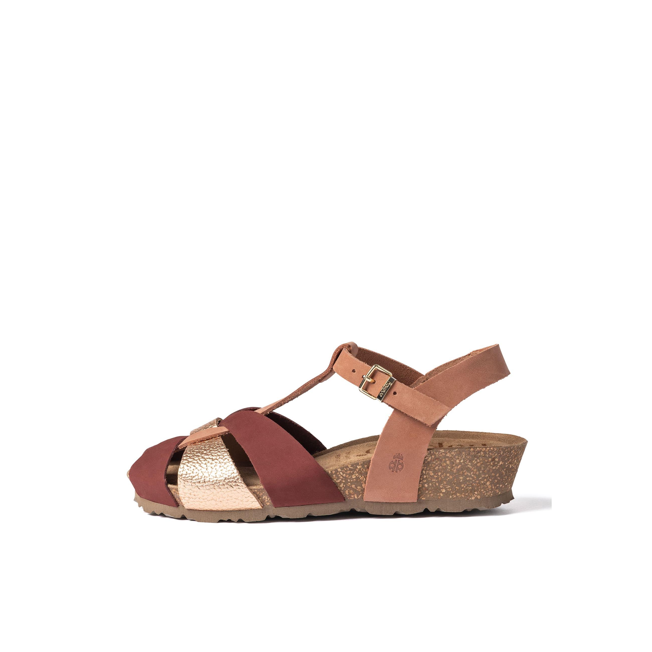 YOKONO Sandalia cuña MONACO-260 MULTICOLOR | Zapatos mujer Primavera-Verano | Piel vacuna  Nob./perla | 3 CM