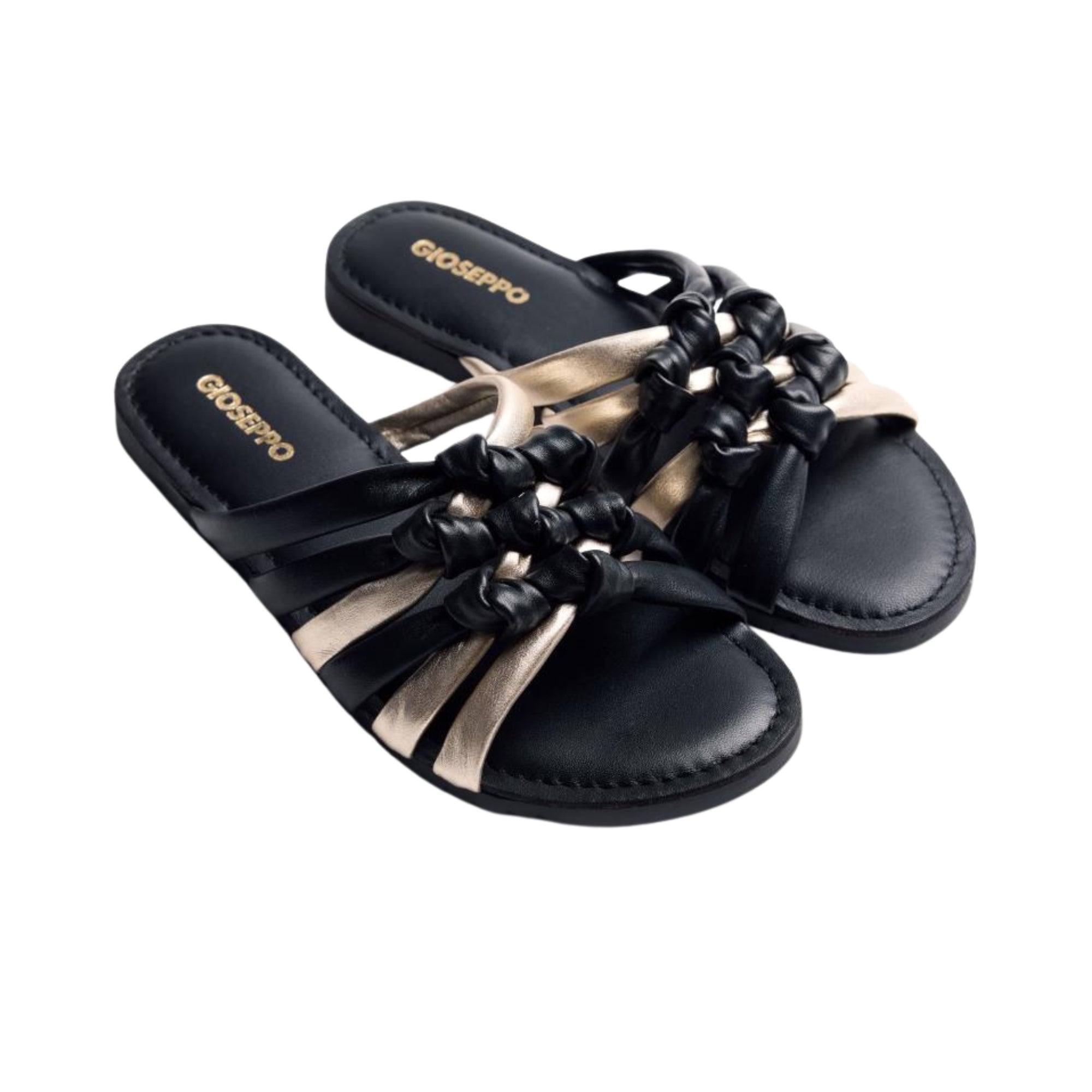 Gioseppo – Calbayog 78222-P-Negro – Sandalias Negras Planas De Piel - Mujer
