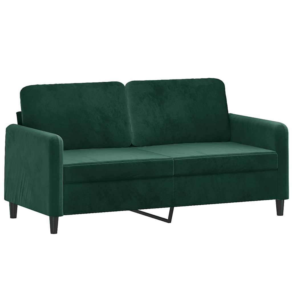 vidaXL Sofá de 2 plazas de terciopelo verde oscuro 140 cm