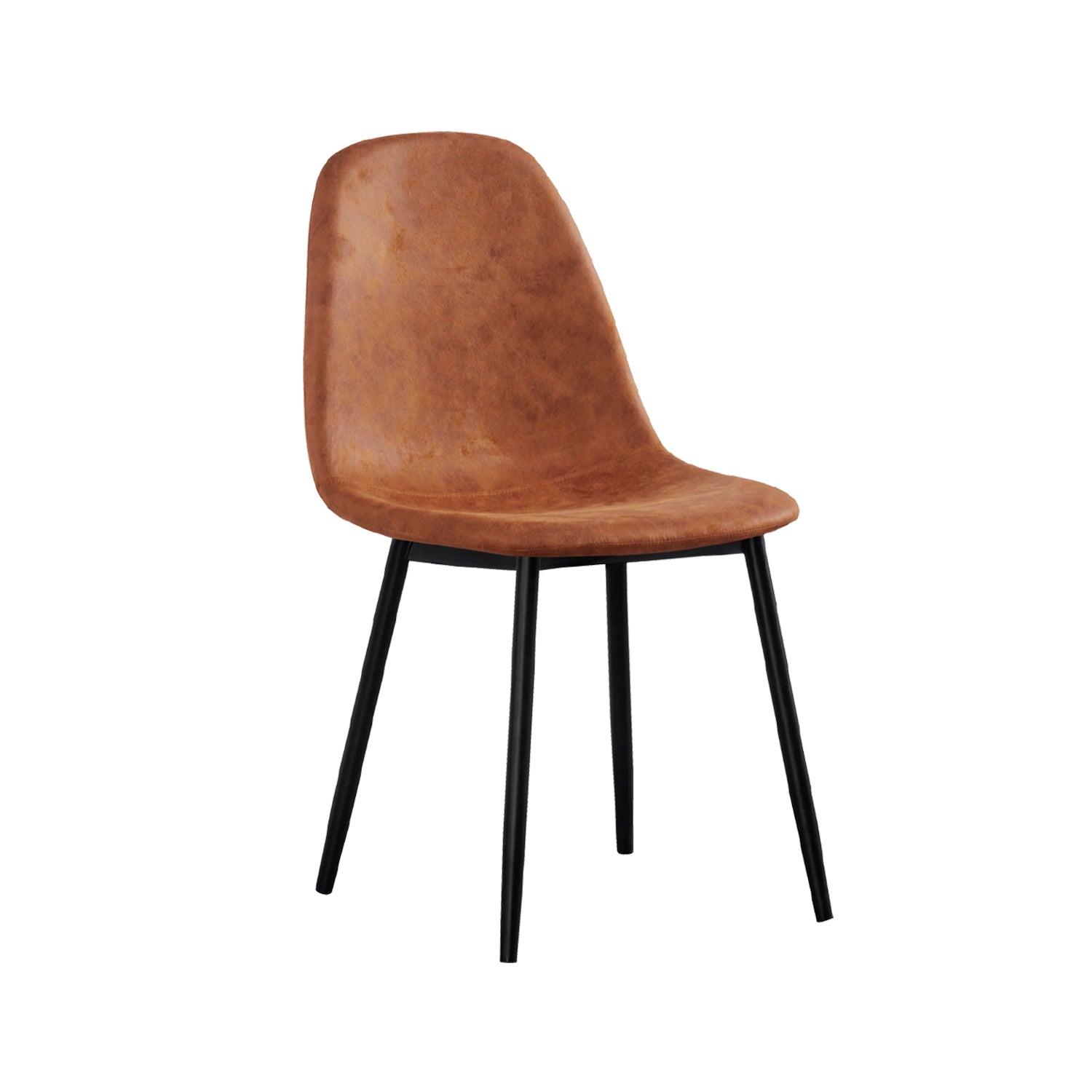 Set de 4 sillas de comedor tapizadas deana marrón  para hogar moderno mueble de almacenaje  - Homekit