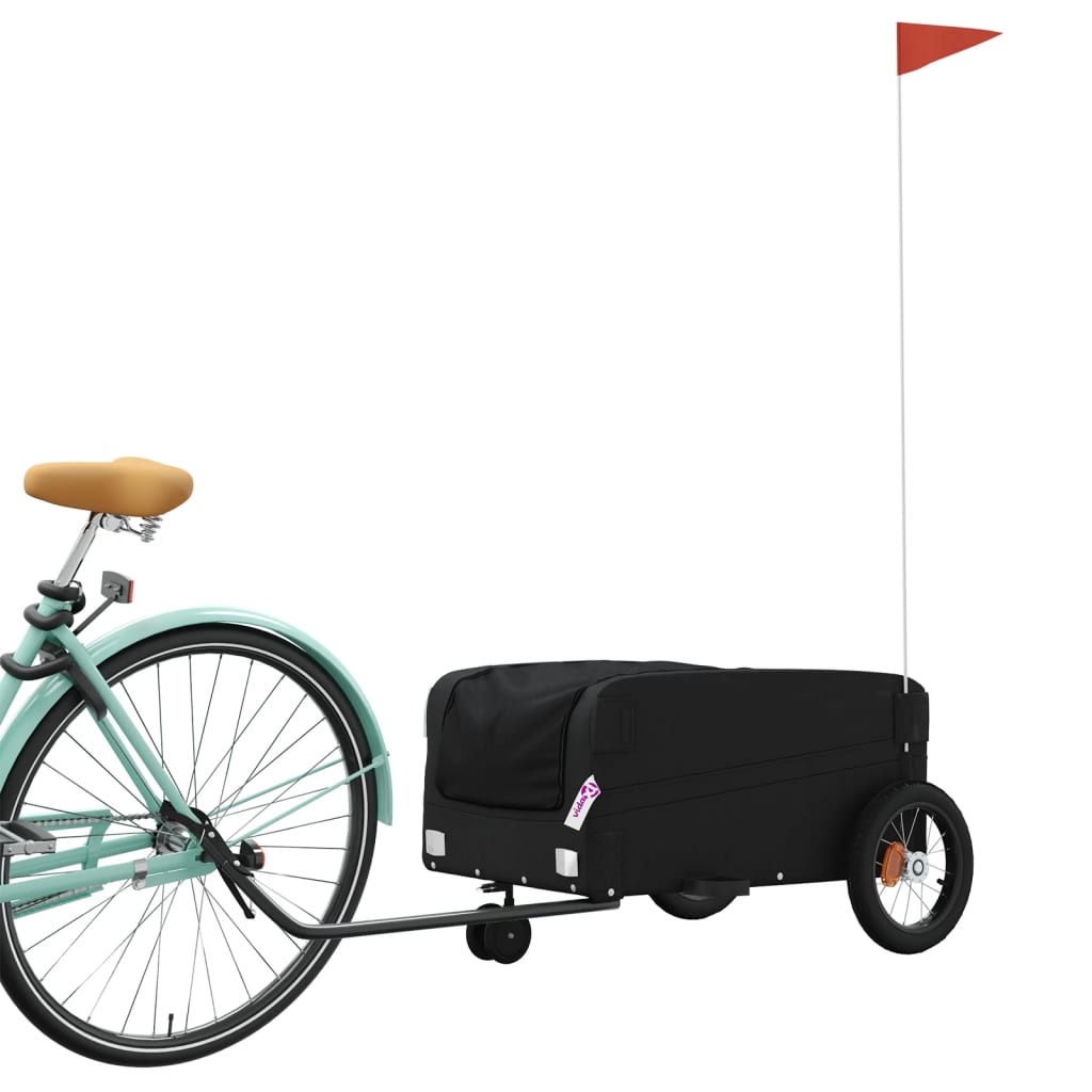 vidaXL Remolque para bicicleta hierro 30 kg Color Negro,  Amarillo,  Azul y mas