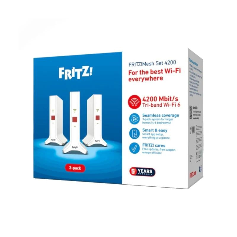WiFi Mesh Fritz 3 Nodos 4200 Mbps Cobertura Amplia con Puertos LAN Gigabit