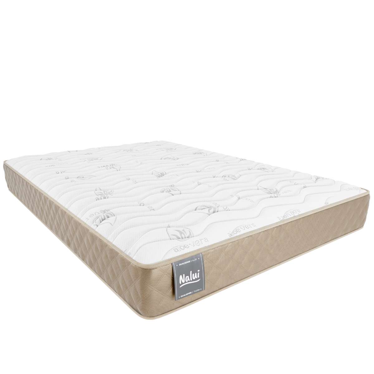 Nalui Colchón Viscoelástico Mulhacén DualSense Beige Multicapa,Núcleo GravityFoam, Firmeza Alta, Reversible, Transpirable. Hecho en España