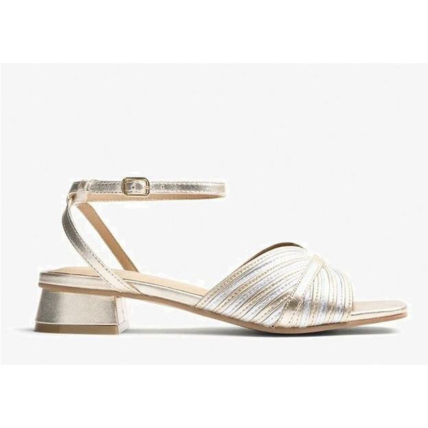 Sandalia Tacon Bajo Mujer Gioseppo 78240 Beigelow Platino