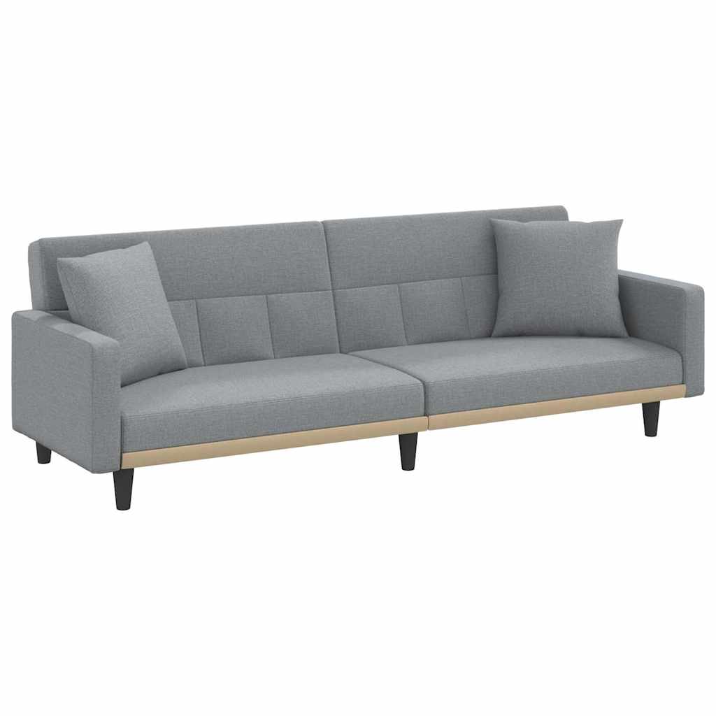 vidaXL Sofá cama con cojines tela gris claro