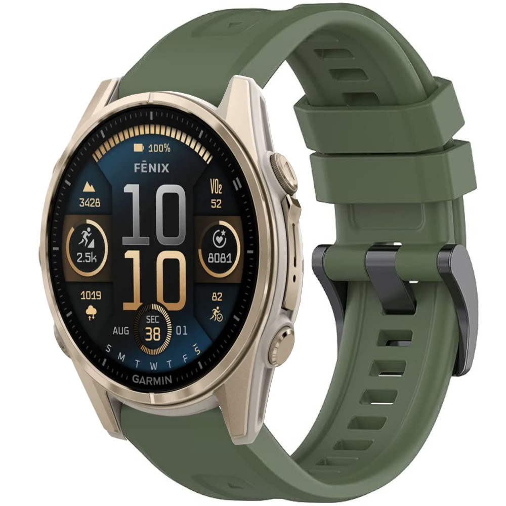 Correa de Silicona para Garmin Fenix 8 - 43mm / Fenix 7S / Fenix 6S / Descent MK2S / Instinct 2S, Banda Básica Conectores Quickfit 20mm