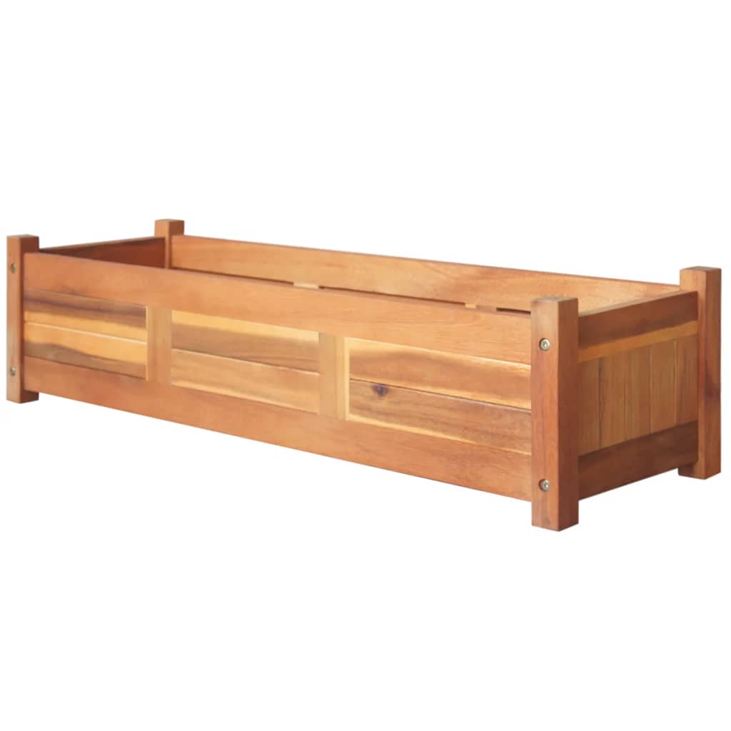 vidaXL Arriates elevados de jardín (2 unidades) madera acacia 100x30x25 cm