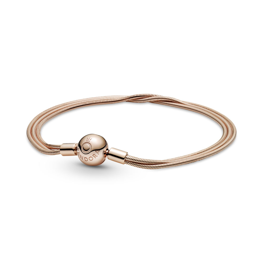 Pandora Pulsera Pandora Moments en Pandora Rose Multi Cadena de Serpiente 589338C00 , para Mujer
