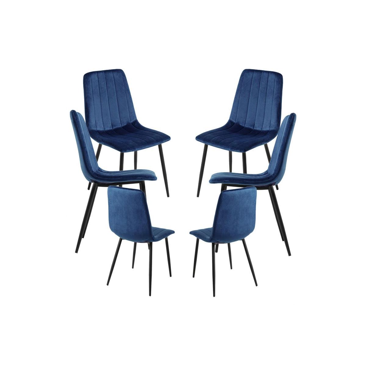 Regalos Miguel - Packs Sillas Comedor - Pack 6 Sillas Liny Terciopelo - Azul