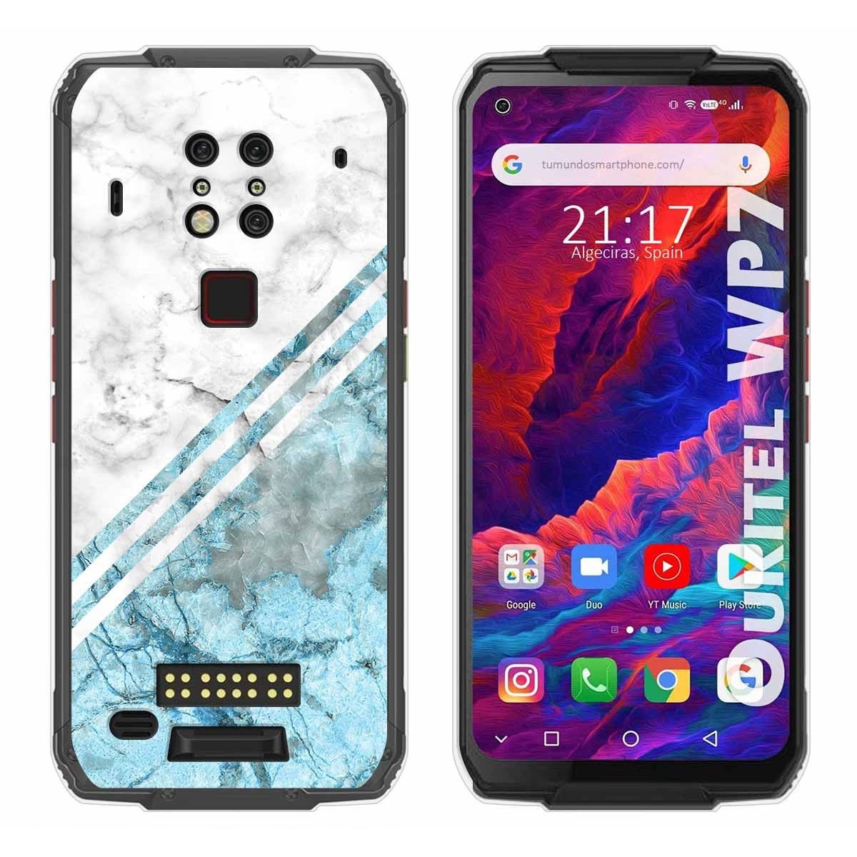Tumundosmartphone Funda Gel Tpu para Oukitel Wp7 diseño Mármol 02 Dibujos