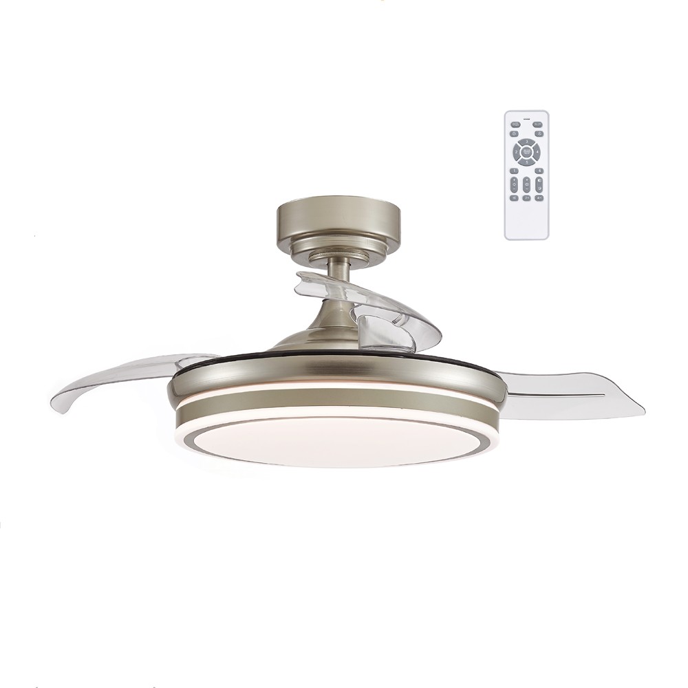Wonderlamp Ventilador LED con aspas retráctiles Perla Mini CCT (35W) mando a distancia incluido