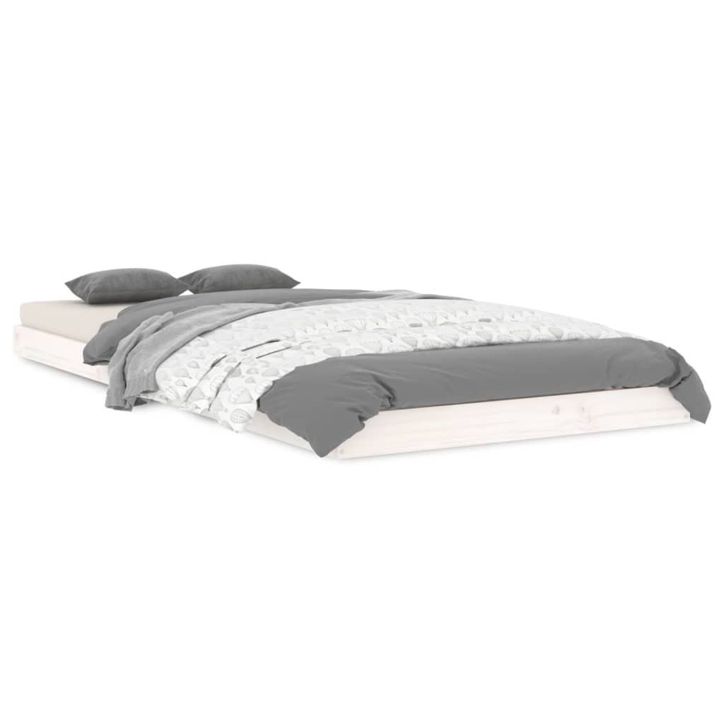 vidaXL Estructura de cama madera maciza de pino blanco 90x200 cm