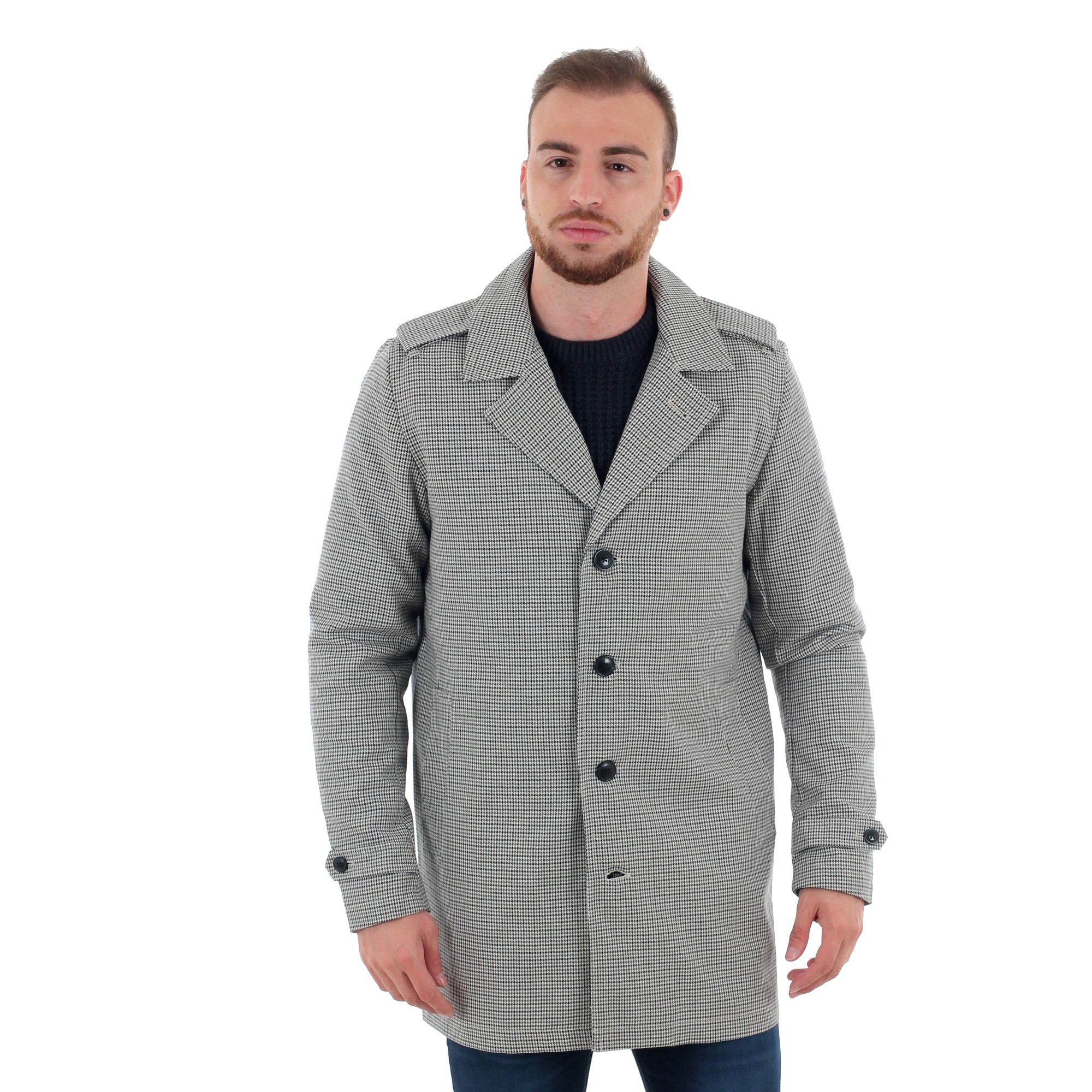 JACK&JONES Hombre Abrigo Chaqueta Cazadora Parka Anorak cuadros 21955