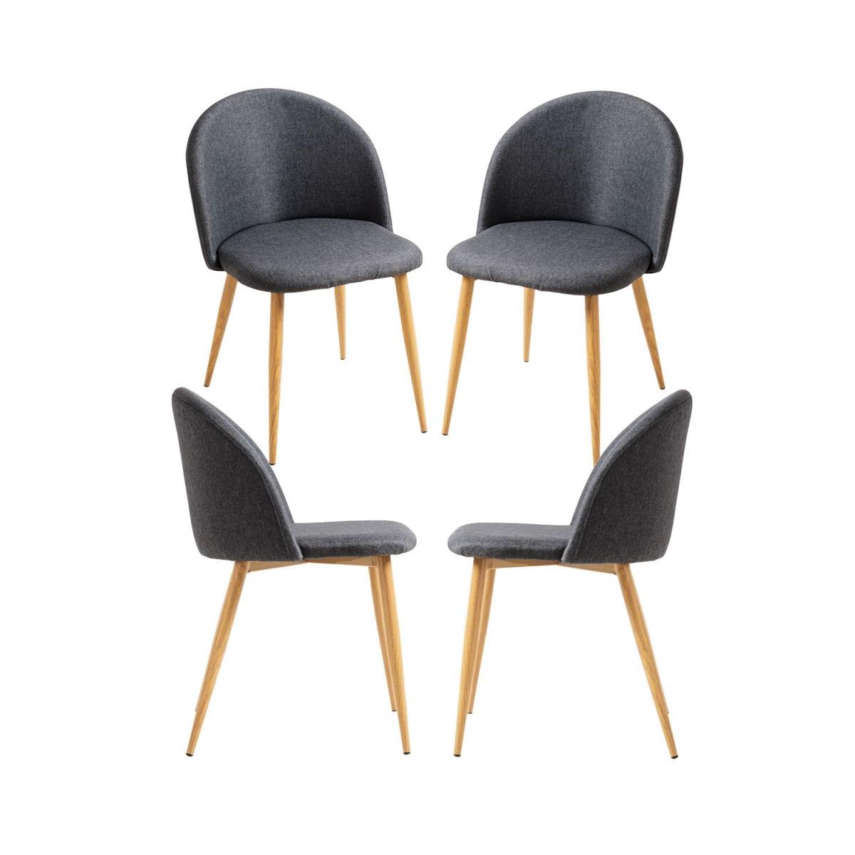 Regalos Miguel - Packs Sillas Comedor - Pack 4 Sillas Vint Tela - Gris oscuro