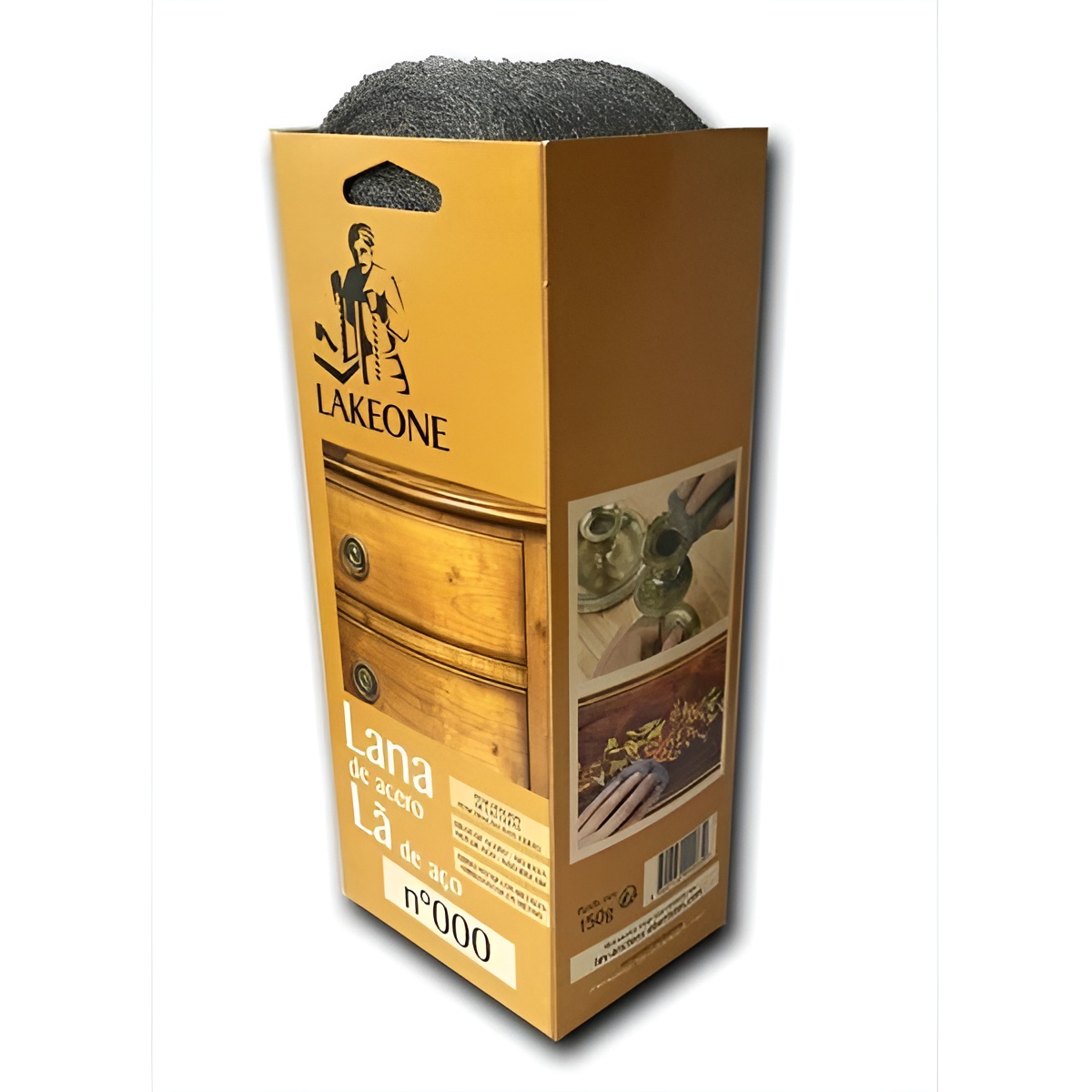 Lana de Acero Nº 000 LAKEONE - Pack de Cartón para Limpieza y Decapado de Superficies de Madera