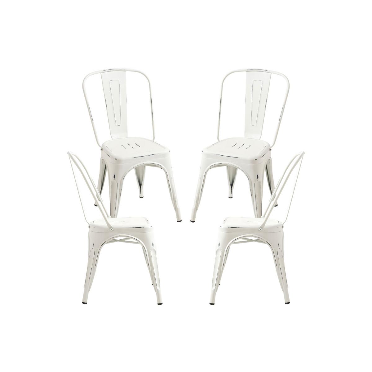 Regalos Miguel - Packs Sillas Comedor - Pack 4 Sillas Torix Vintage - Blanco vintage