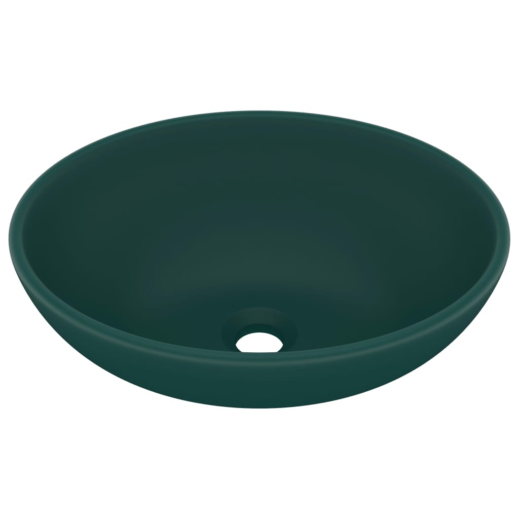 vidaXL Lavabo de lujo ovalado cerámica mate 40x33 cm