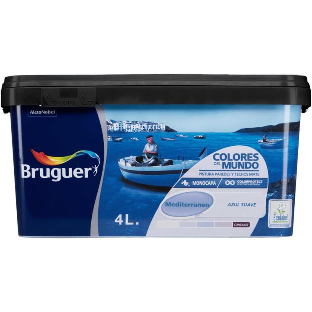Bruguer Pintura colores del mundo Mediterraneo Azul suave 4 lt