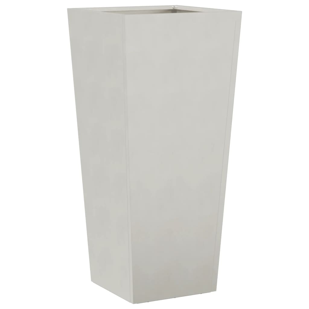 vidaXL Jardinera acero blanca 35x35x75 cm en color Acero/Blanco/Acero Inoxidable/Gris Claro/Acero/Verde y más