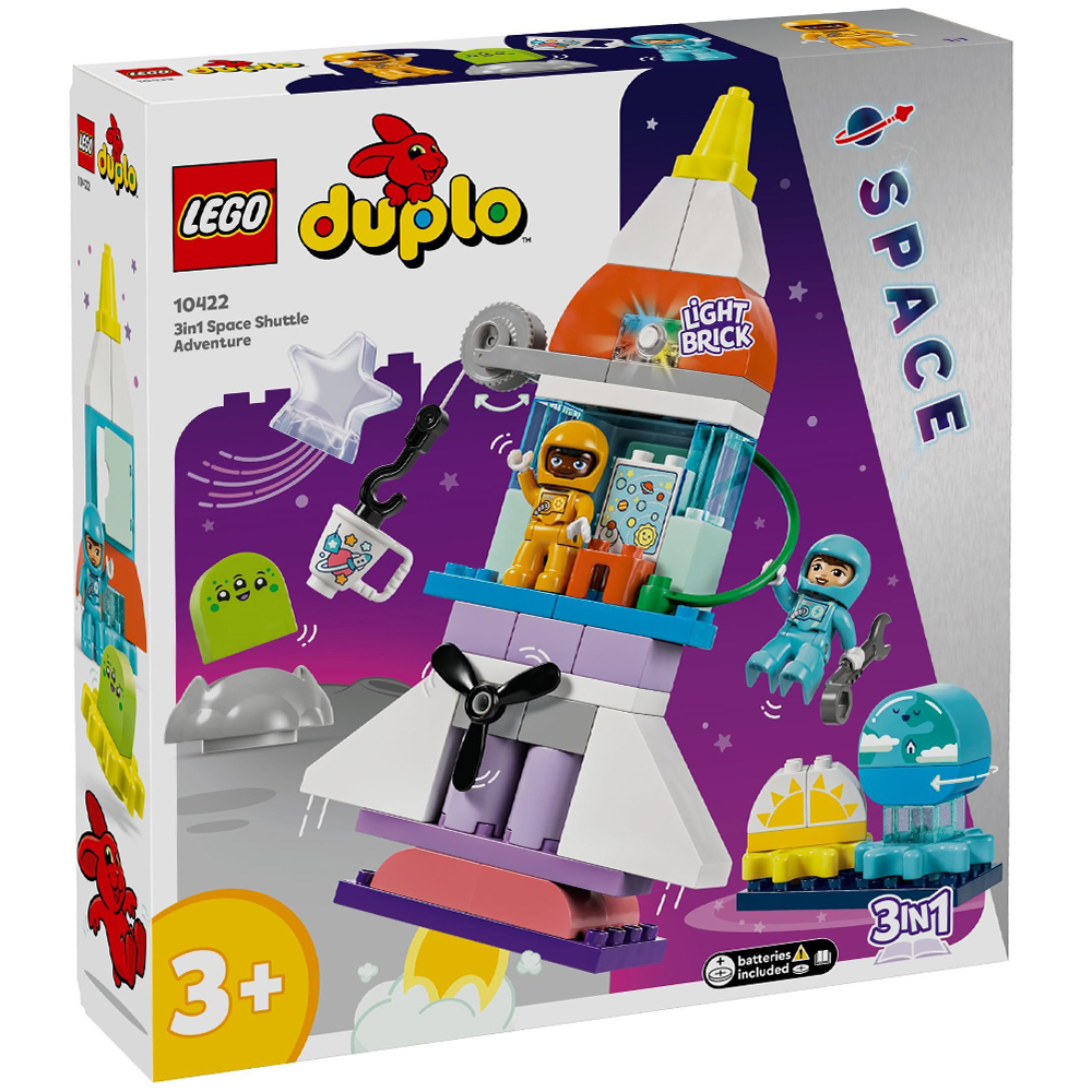 LEGO DUPLO - AVENTURA EN LA LANZADERA ESPACIAL 3EN1, 10422, TIENDA CON LICENCIA OFICIAL, PRODUCTO CON LICENCIA OFICIAL, ENVIO 24-48 HORAS PENÍNSULA, PIEZAS, BLOQUES, BRICKS, JUGUETES, 100% ORIGINAL