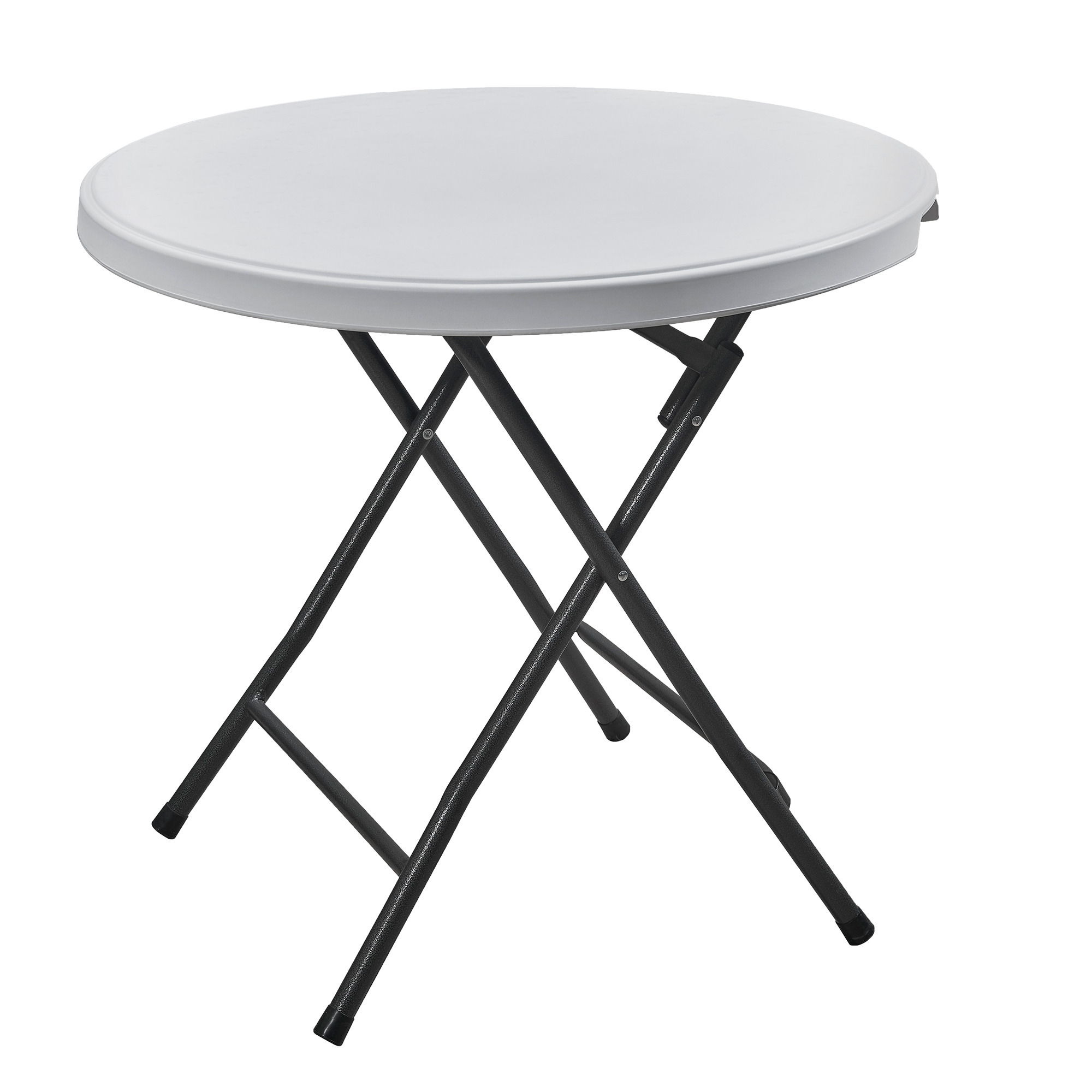 COFAN - Mesa Redonda Plegable Blanca | Medida: 80 x 74 cm | Cierre Tijera