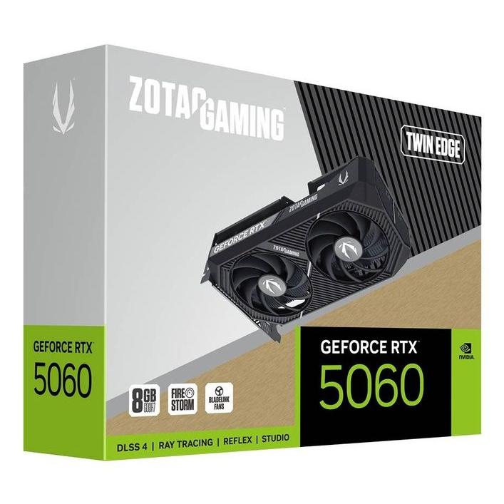 Zotac - Tarjeta gráfica RTX 5060 Twin Edge ZT-B50600E-10M con 8 GB GDDR7, refrigeración dual activa, soporte DirectX 12 Ultimate y DisplayPort para gaming en 8K