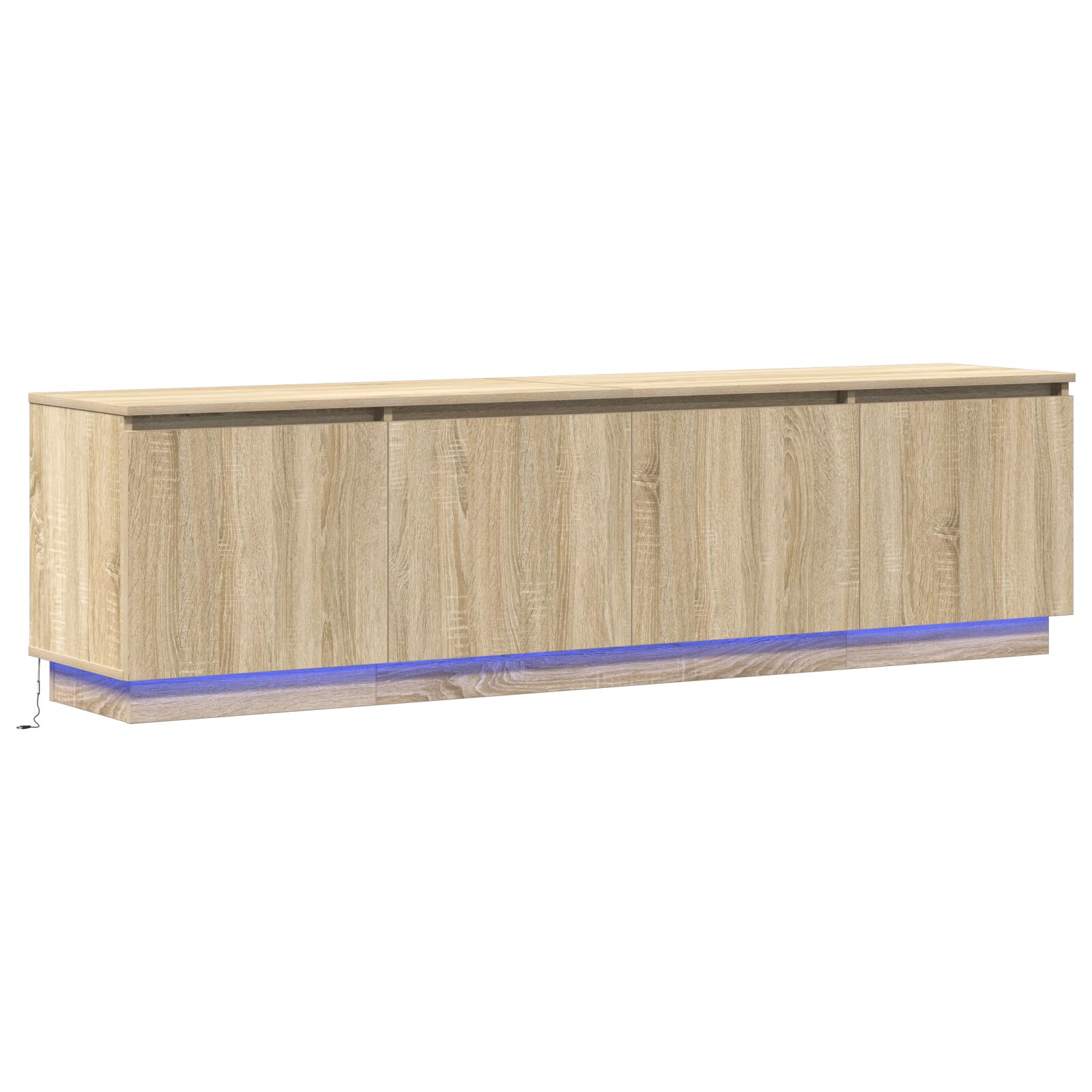 Mueble de TV vidaXL con LED Roble Sonoma 180x38x49 cm Madera elaborada