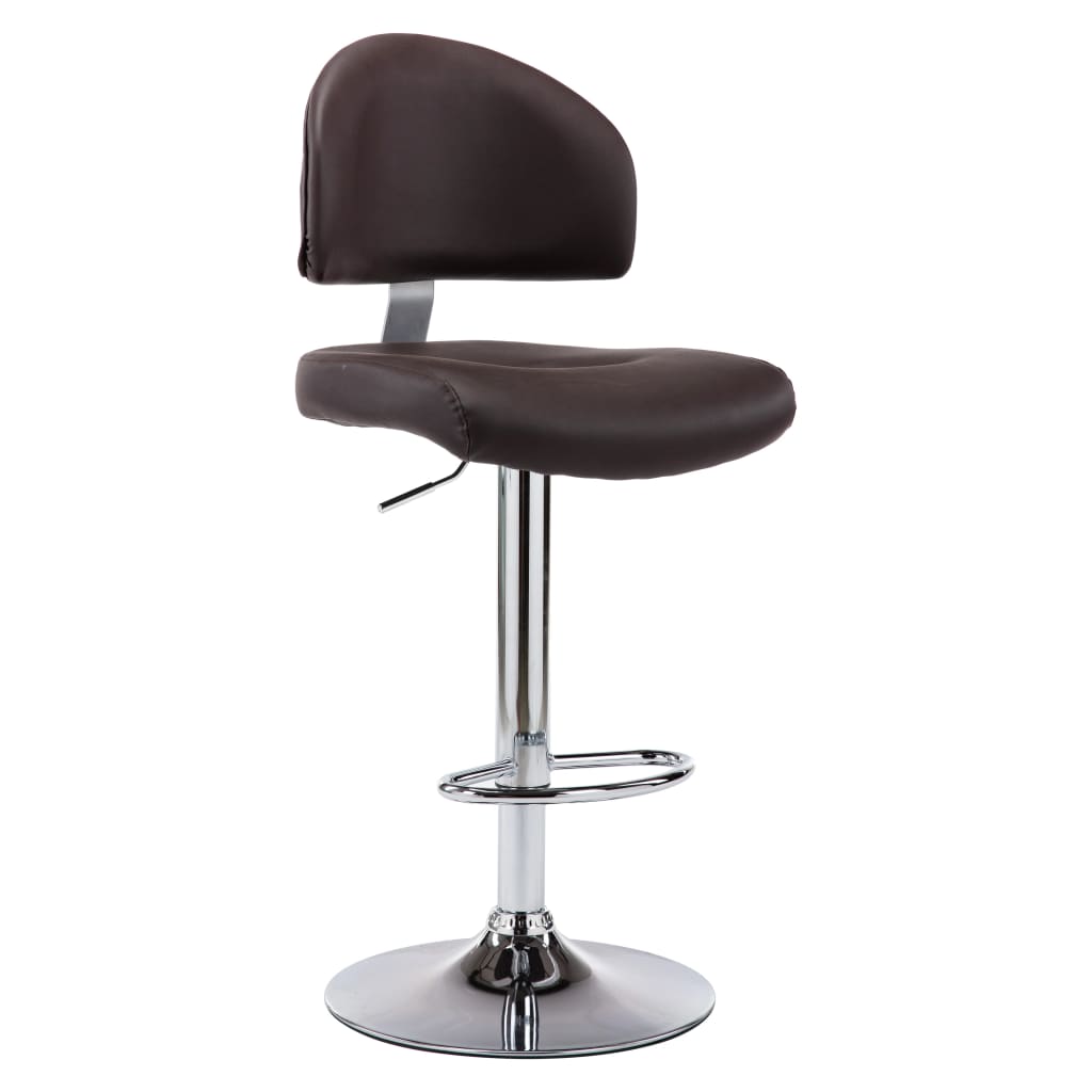 vidaXL Taburete de cocina de cuero sintético marrón