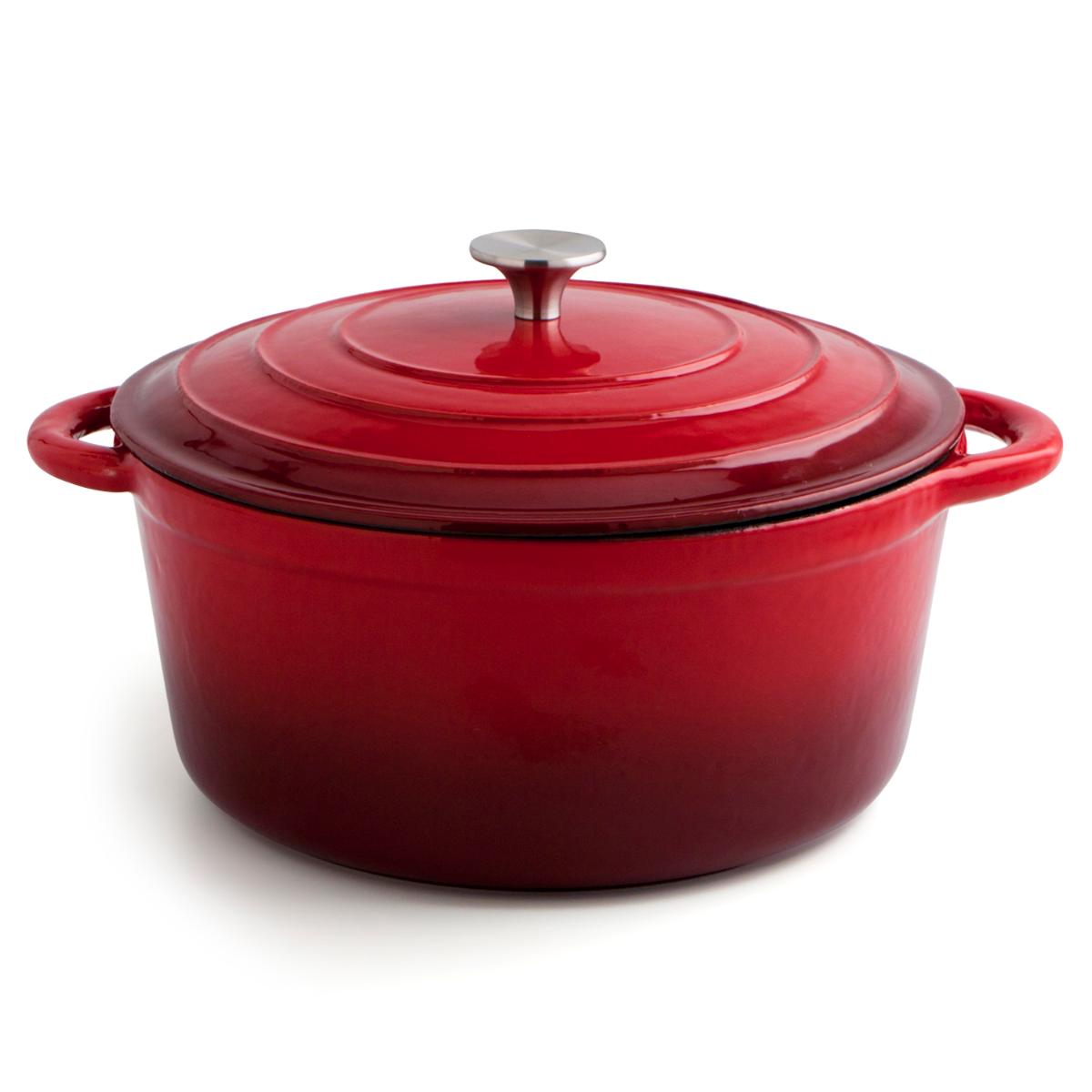 Cocotte hierro fundido esmaltado rojo de Bidasoa Fierro – Redonda 24 o 28 cm y Ovalada 30x23 cm – Apta para horno e inducción