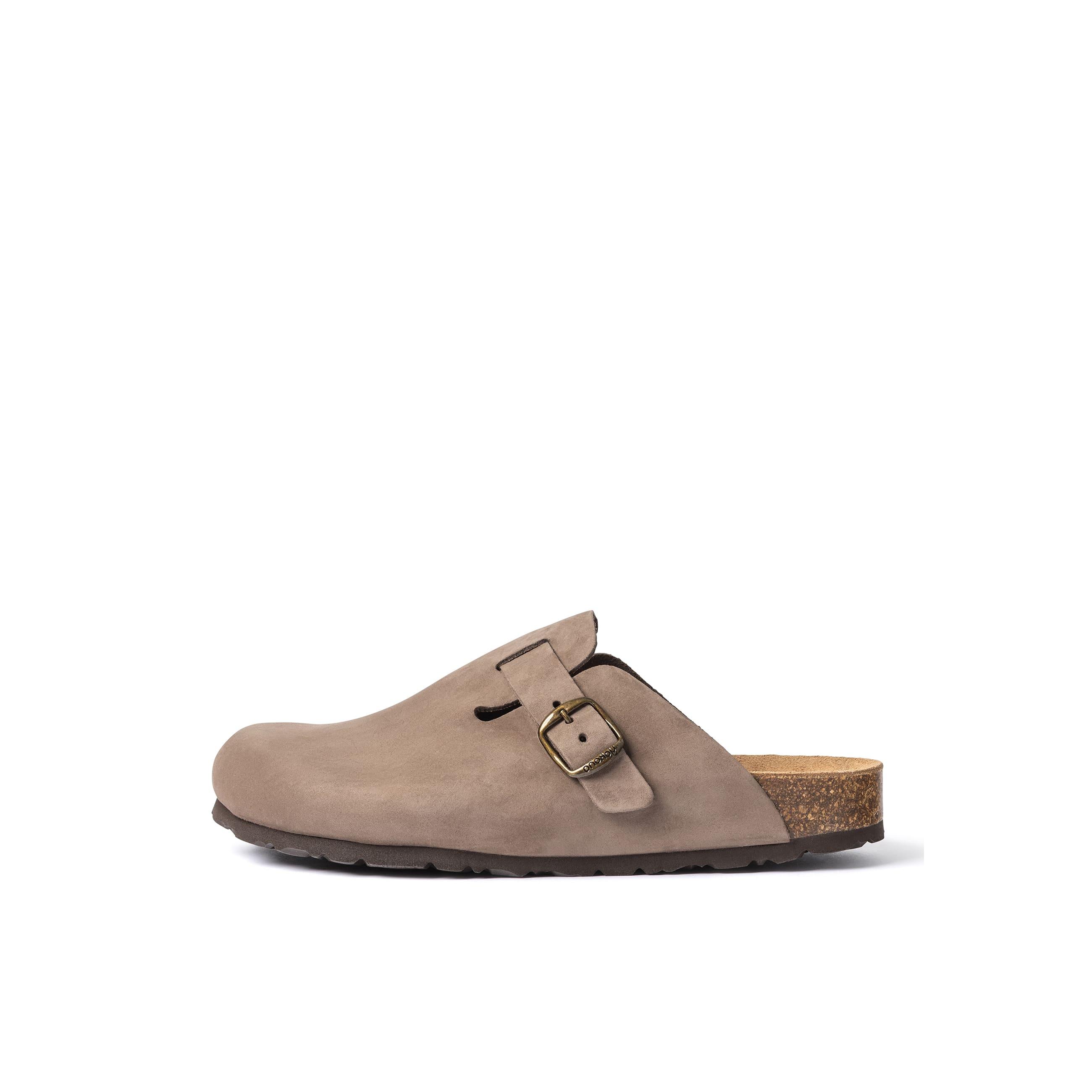 YOKONO sandalia plana ZUECO-599 MARRON | Zapatos mujer Primavera-Verano | Piel vacuna  Nobuck | 2 CM