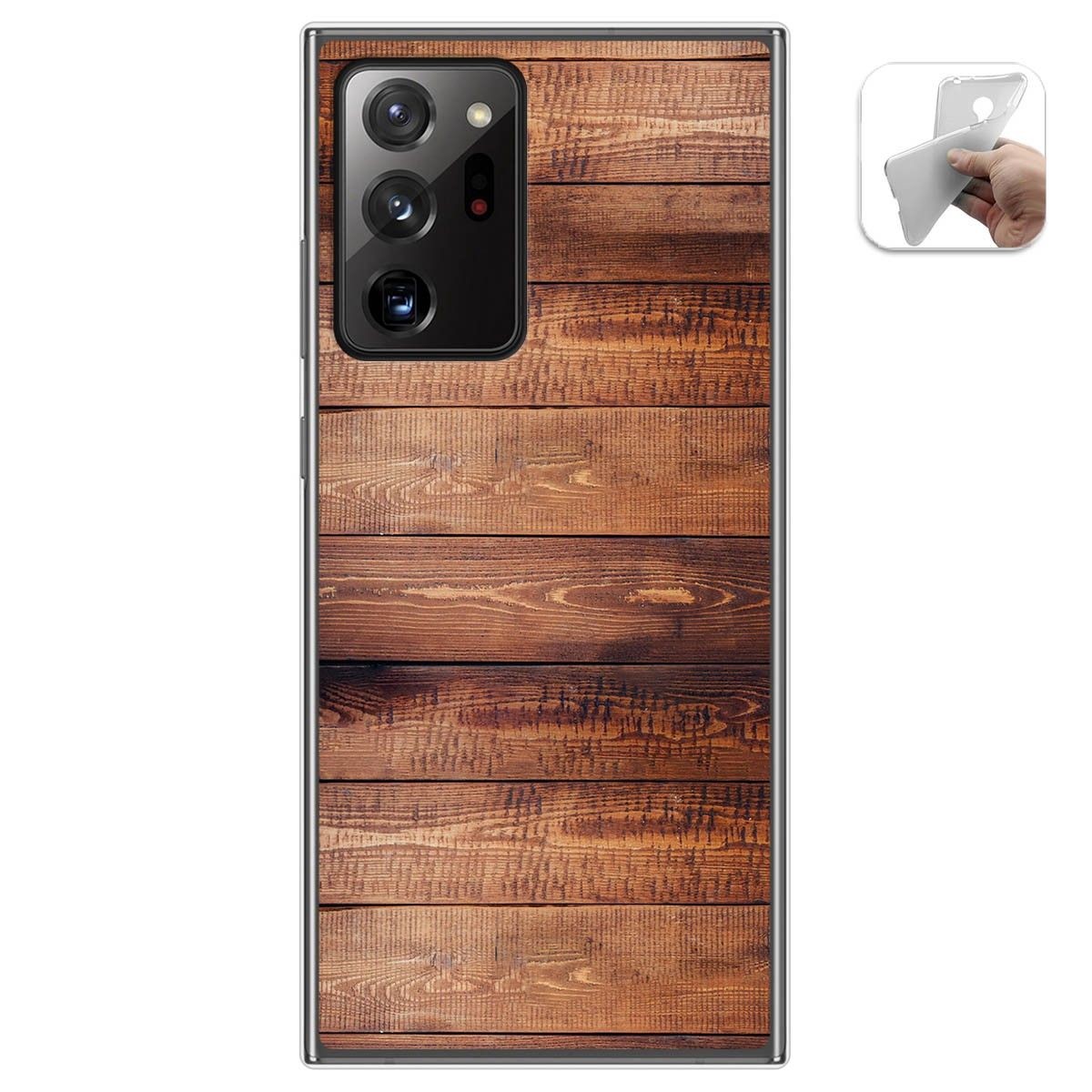 Tumundosmartphone Funda Gel Tpu para Samsung Galaxy Note 20 Ultra diseño Madera 02 Dibujos