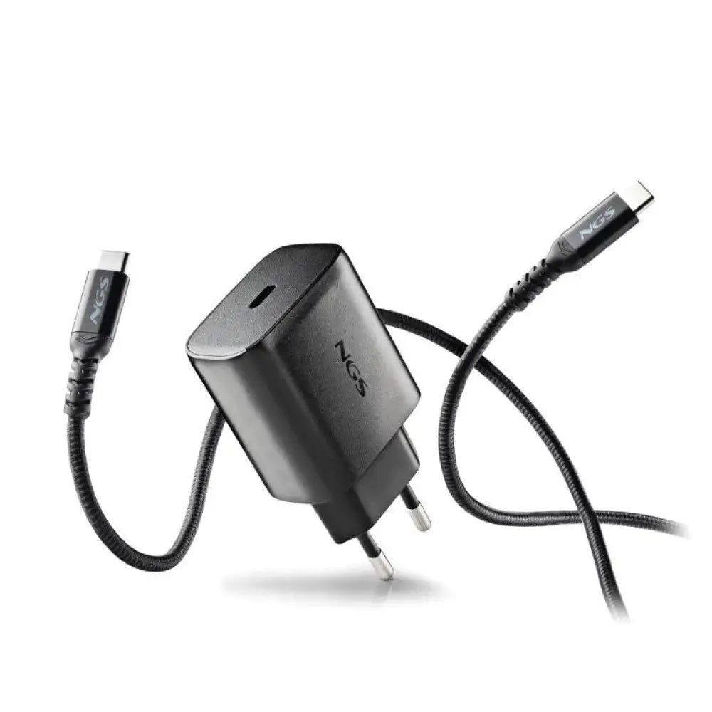 Cargador de dispositivos móviles NGS Bud 45W-C GaN USB-C PD PPS 1,5 m Negro