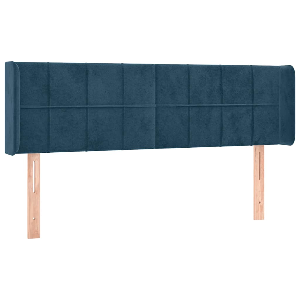 vidaXL Cabecero con LED de terciopelo azul oscuro 147x16x78/88 cm
