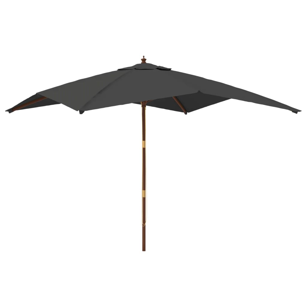 vidaXL Sombrilla jardín poste de madera gris antracita 300x300x273 cm