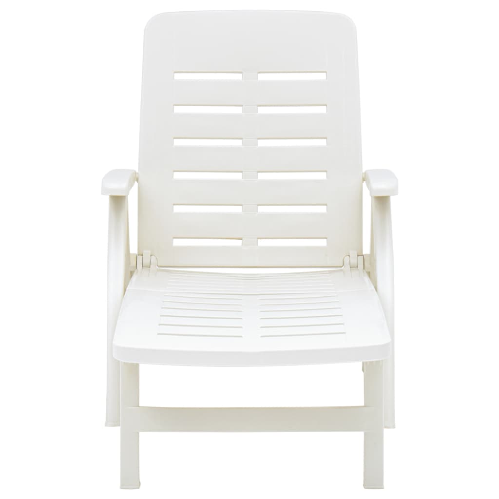 Vidaxl Tumbona Plegable de Plástico Blanco
