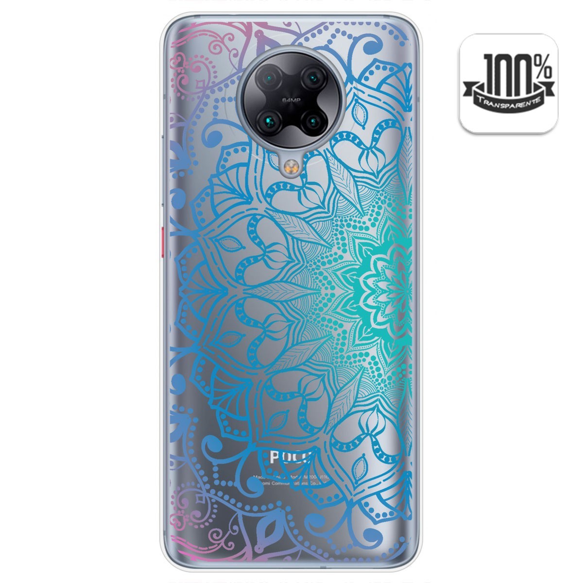 Tumundosmartphone Funda Gel Transparente para Xiaomi POCO F2 Pro diseño Mandala Dibujos