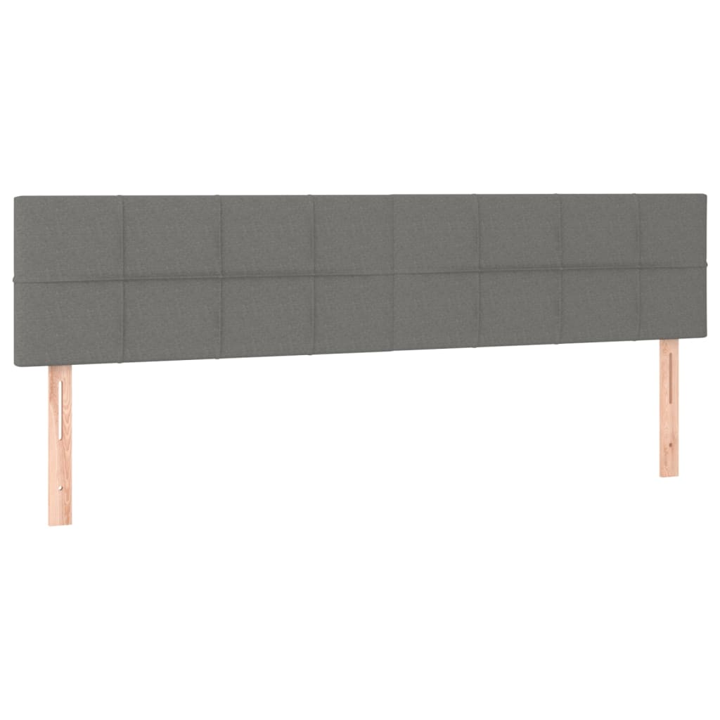 vidaXL Cabecero con LED de tela gris oscuro 160x5x78/88 cm