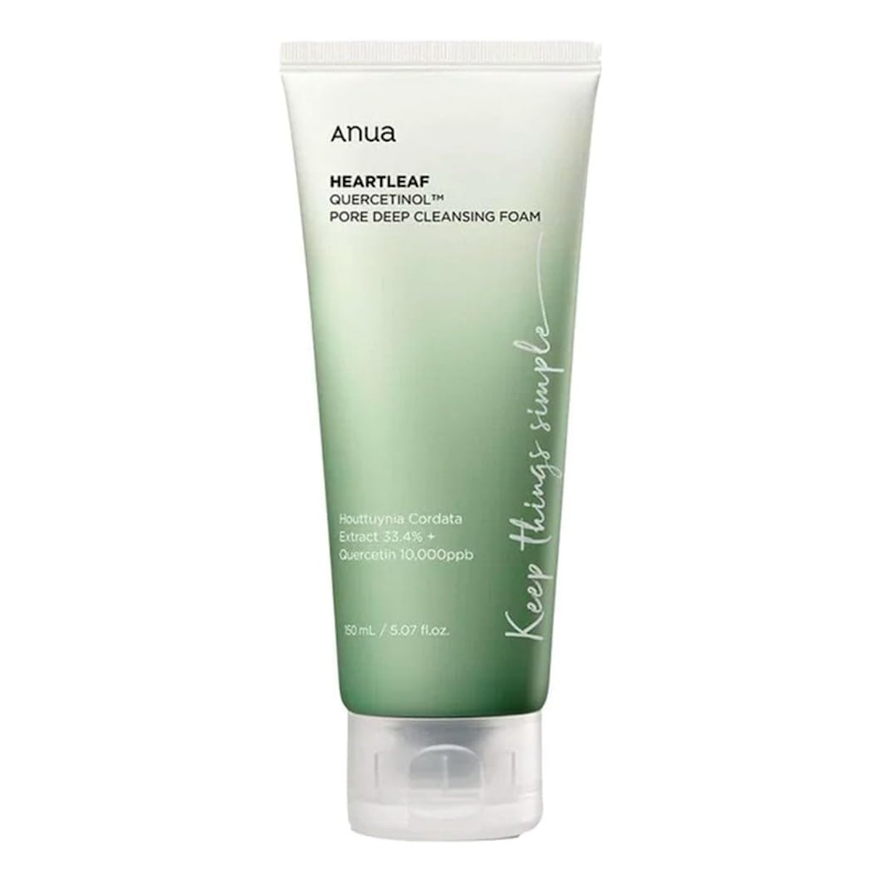Anua - Espuma limpiadora facial Heartleaf Quercetinol Pore Deep Cleansing Foam 150 ml